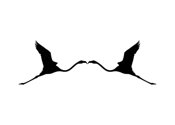 Flying Flamingo Silhouette Για Εικονίδιο Σύμβολο Λογότυπο Art Illustration Εικονογράφημα — Διανυσματικό Αρχείο