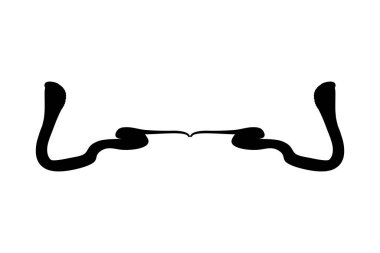 Logo, Pictogram, Web sitesi veya Grafik Tasarım Elementi için Kobra Yılanı Çifti silueti. Vektör İllüstrasyonu