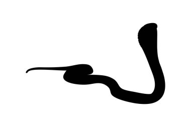 Logo, Piktogram, Web sitesi veya Grafik Tasarım Elementi için Kobra Yılanı 'nın silueti. Vektör İllüstrasyonu