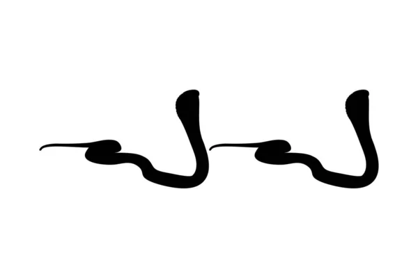 Silhouette Pair Cobra Snake Logo Pictogram Website Graphic Design Element — 스톡 벡터