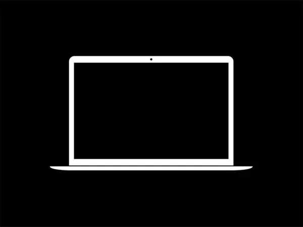 Σιλουέτα Του Laptop Για Sign Icon Σύμβολο Apps Ιστοσελίδα Εικονογράφημα — Διανυσματικό Αρχείο