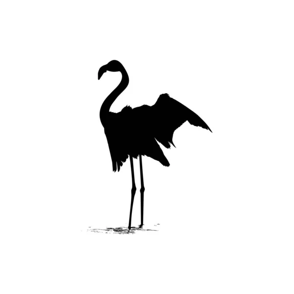 Dancing Flamingo Silhouette Para Ícone Símbolo Logotipo Ilustração Arte Pictograma — Vetor de Stock