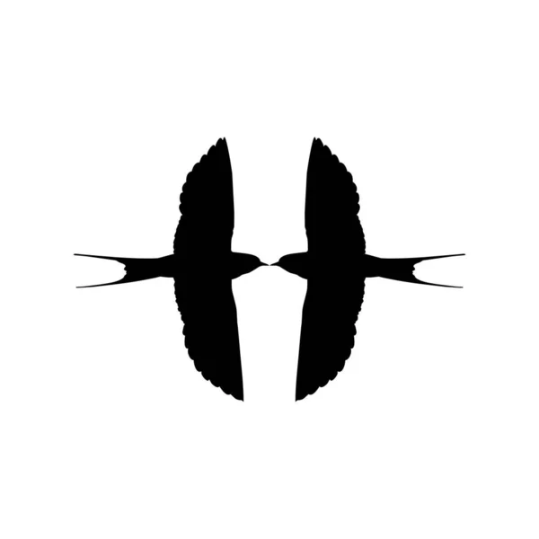 Par Silueta Pájaro Golondrina Voladora Para Logotipo Pictograma Sitio Web — Vector de stock