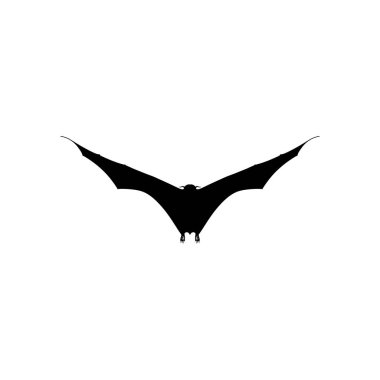 Uçan Tilki 'nin Silueti ya da Sanat Illustration, Simge, Sembol, Pictogram, Logo, Web Sitesi ya da Grafik Tasarım Elemanı için Yarasa. Vektör İllüstrasyonu