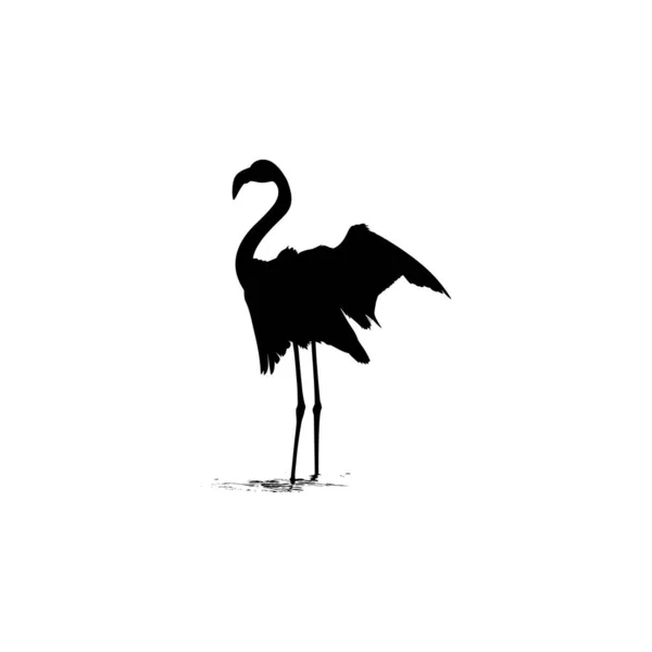 Tanzende Flamingo Silhouette Für Ikone Symbol Logo Kunstillustration Piktogramm Website — Stockvektor