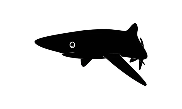 Silhouette Requin Pour Logo Pictogramme Site Web Illustration Art Infographie — Image vectorielle