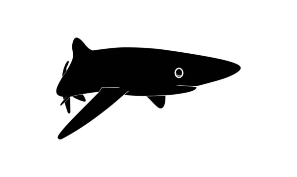 Silueta Tiburón Para Logotipo Pictograma Sitio Web Ilustración Arte Infografía — Vector de stock