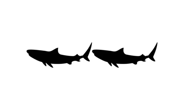 2015 Shark Silhouette Logo Pictogram Website Art Illustration Infographic Graphic — 스톡 벡터