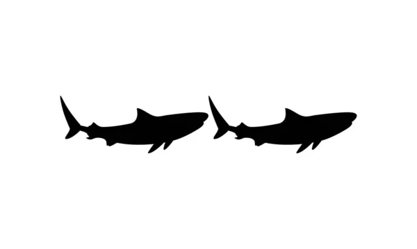 Silueta Tiburón Para Logotipo Pictograma Sitio Web Ilustración Arte Infografía — Vector de stock