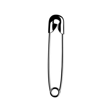 Sanat İllüstrasyonu, Logo, Web Sitesi, Uygulamalar, Pictogram veya Grafik Tasarım Elemanı için Güvenli Pin Silueti. Vektör İllüstrasyonu