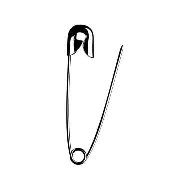 Sanat İllüstrasyonu, Logo, Web Sitesi, Uygulamalar, Pictogram veya Grafik Tasarım Elemanı için Güvenli Pin Silueti. Vektör İllüstrasyonu