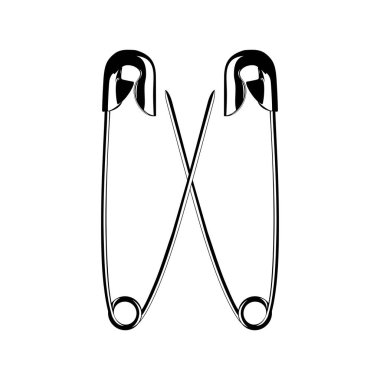 Sanat İllüstrasyonu, Logo, Web Sitesi, Uygulamalar, Pictogram veya Grafik Tasarım Elemanı için Güvenli Pin Silueti. Vektör İllüstrasyonu