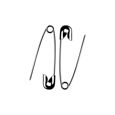Sanat İllüstrasyonu, Logo, Web Sitesi, Uygulamalar, Pictogram veya Grafik Tasarım Elemanı için Güvenli Pin Silueti. Vektör İllüstrasyonu