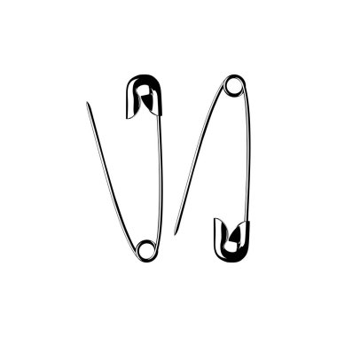 Sanat İllüstrasyonu, Logo, Web Sitesi, Uygulamalar, Pictogram veya Grafik Tasarım Elemanı için Güvenli Pin Silueti. Vektör İllüstrasyonu