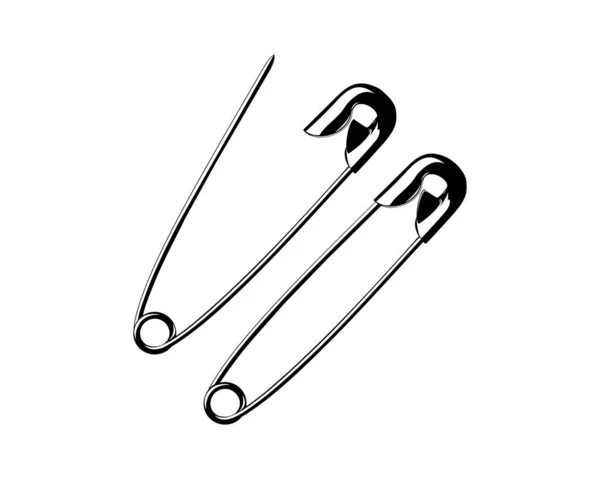 Decorative Safety Pin With Chain On Black Stock Photo, Picture and Royalty  Free Image. Image 96790963.