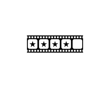Film şeridi siluetinde 5 (5) yıldız işaretinin görüntüsü. Film ya da Film İncelemesi, Pictogram, Apps, Website ya da Grafik Tasarım Elemanı için Simge Beğeni Beğeni. Beğeni 4 Yıldız. Vektör İllüstrasyonu