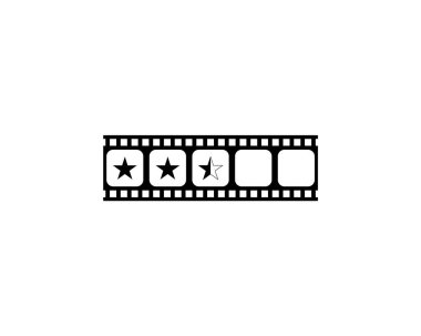 Film şeridi siluetinde 5 (5) yıldız işaretinin görüntüsü. Film ya da Film İncelemesi, Pictogram, Apps, Website ya da Grafik Tasarım Elemanı için Simge Beğeni Beğeni. Değerlendirme 2,5 yıldız. Vektör İllüstrasyonu