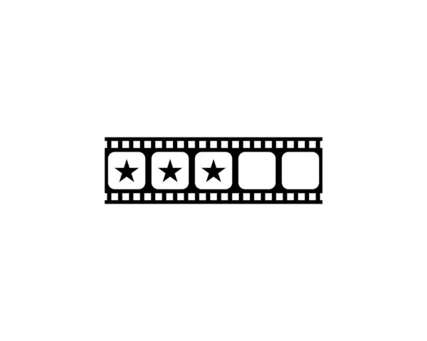 Visualisation Silhouette Des Cinq Étoiles Dans Bande Film Symbole Icône — Image vectorielle