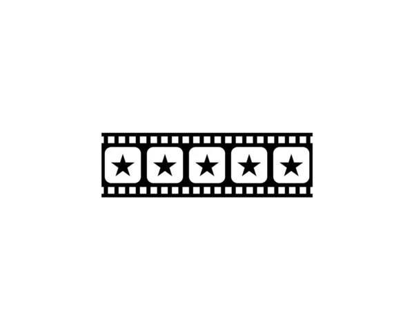 Sichtweise Des Fünf Sternenzeichens Der Filmstreifen Silhouette Bewertung Icon Symbol — Stockvektor