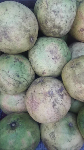 Grapefrukt Eller Pamelo Apelsin Frukt Som Kommer Från Östra Java — Stockfoto