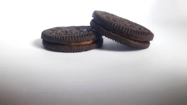 Biscoitos Favoritos Das Crianças Com Creme Chocolate Dentro — Fotografia de Stock