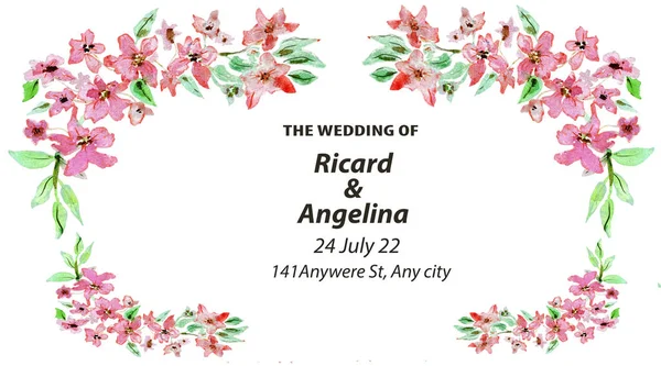 Soyut desenli düğün kartı. Suluboya ile elle boyanmış.