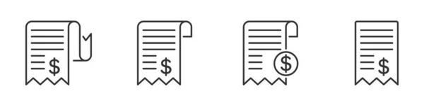 Ontvangstbewijs Bill Invoice Collectie Set Platte Vectorillustratie — Stockvector