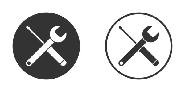 Tool Icon Screwdriver Wrench Icon Maintenance Logo Flat Vector Illustration — Stock Vector