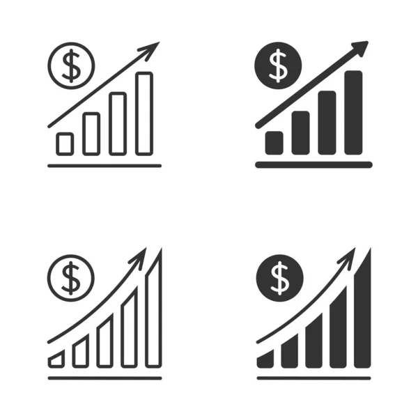 Hohe Kosten Grafik Zum Anstieg Des Dollarkurses Flache Vektorabbildung — Stockvektor