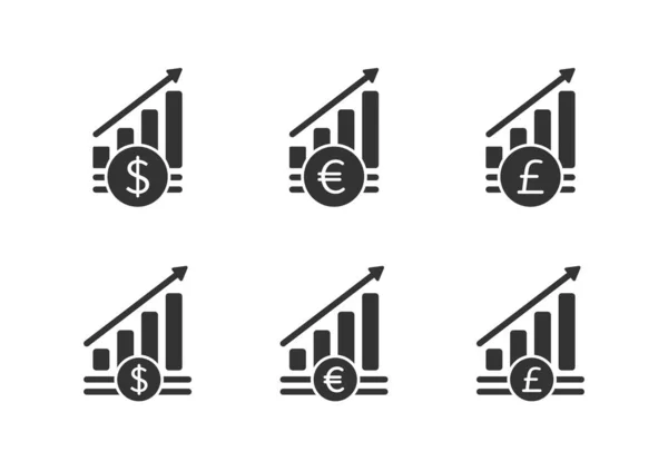 Geldvermehrungssymbol Ikone Des Finanzwachstums Flache Vektorabbildung — Stockvektor