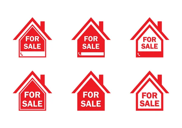 Home Sale Sign Set Flat Vector Illustration — Stock Vector