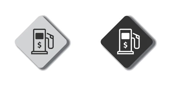 Icona Della Stazione Servizio Con Simbolo Del Dollaro Sopra Simbolo — Vettoriale Stock