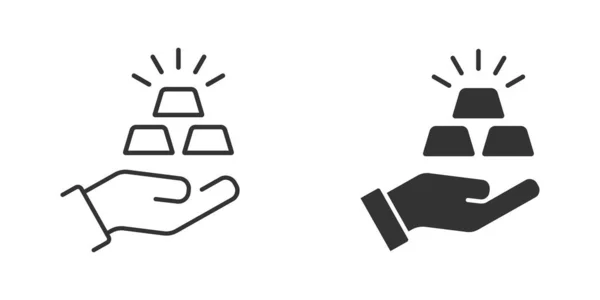 Χρυσές Ράβδοι Στο Χέρι Εικονίδιο Business Finance Σύμβολο Εμπορική Εικόνα — Διανυσματικό Αρχείο