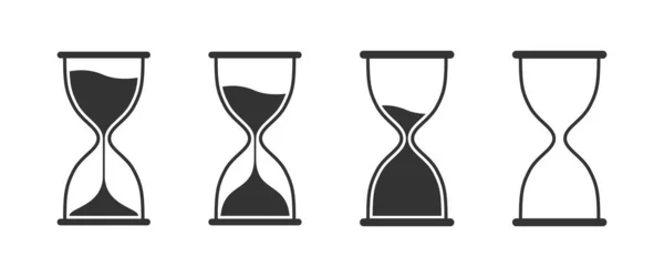 Sand Watch Icon Set Hourglass Symbol Flat Vector Illustration — Stock vektor