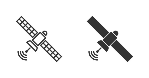 Satelliten Symbol Ausstrahlungssymbol Künstlicher Satellit Orbit Die Erde Vektorillustration — Stockvektor