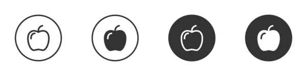 Apple Icon Set Outline Flat Design Vector Illustration — 스톡 벡터