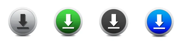 Descargar Conjunto Iconos Sube Botón Símbolo Carga Botones Redondos Coloridos — Vector de stock