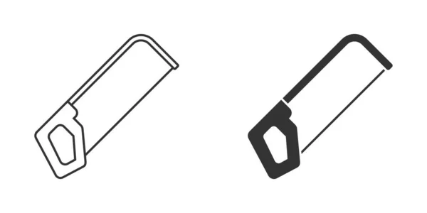 Hacksaw Metal Icon Hand Metal Saw Symbol Vector Illustration —  Vetores de Stock
