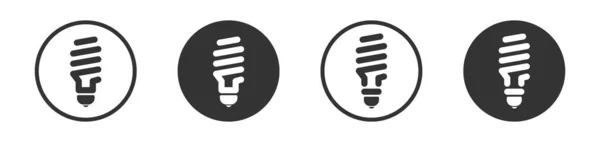 Energy Saving Fluorescent Light Bulb Icon Fluorescent Lamp Bulb Sign — Wektor stockowy