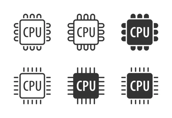 Processor Icons Set Cpu Icon Vector Illustration — ストックベクタ