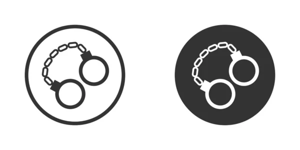 Handcuffs Icon Law Justice Symbol Flat Vector Illustration — Vettoriale Stock