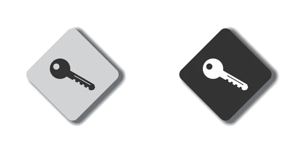 Key Icon Flat Button Shadow Vector Illustration — Stockvector
