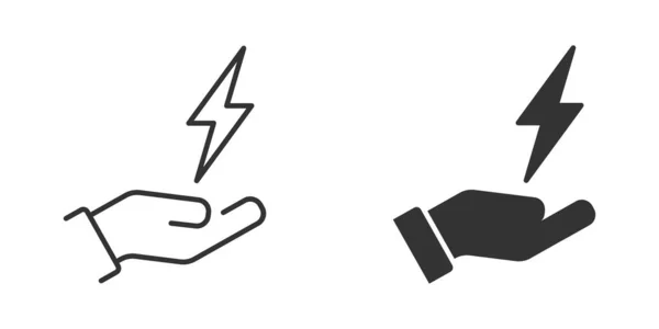 Lightning Bolt Hand Vector Illustration — Vector de stock