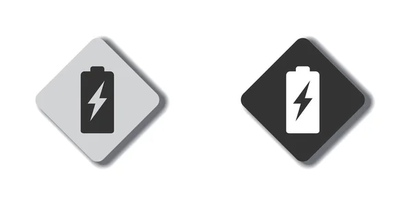 Battery Icon Lightning Bolt Sign Flat Vector Illustration — Vettoriale Stock