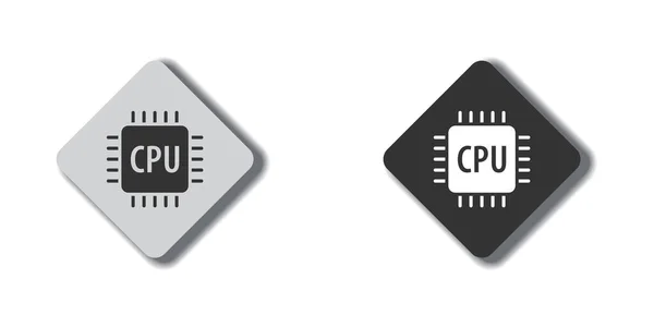 Processor Icon Cpu Icon Flat Vector Illustration — ストックベクタ
