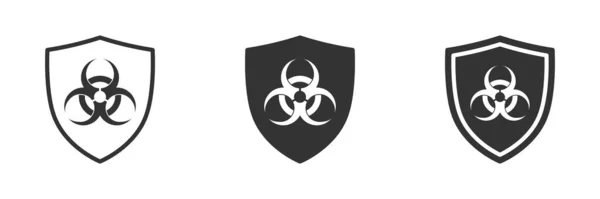 Shield Icon Biohazard Sign Biohazard Protection Symbol Vector Illustration — Stok Vektör