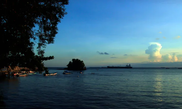 Belo Pôr Sol Sobre Mar — Fotografia de Stock