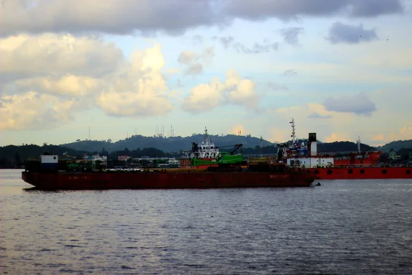 Samarinda Indonesien Mai 2022 Der Blick Auf Den Mahakam Fluss — Stockfoto