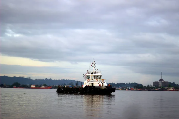 Samarinda Indonesia Mayo 2022 Vista Del Río Mahakam Muy Amplia —  Fotos de Stock