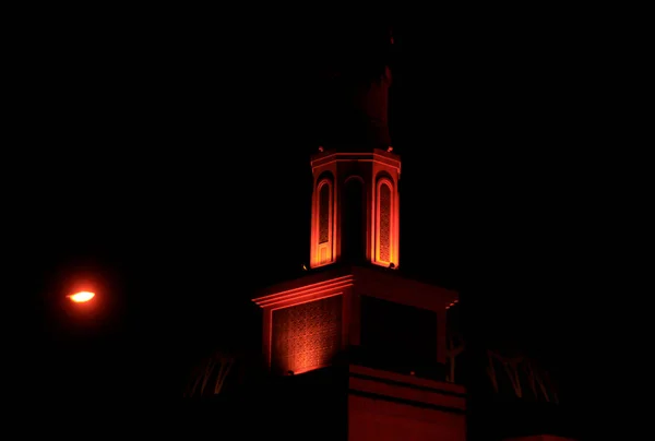 Samarinda Indonésia Maio 2022 Foto Noturna Parte Mesquita Samarinda Islamic — Fotografia de Stock